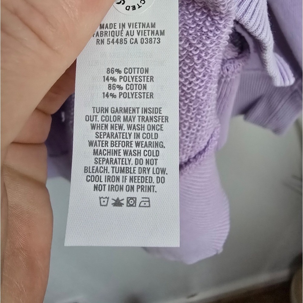 AERIE New Oversized Going off the Rails Purple Crewneck Sweatshirt SZ Small Cozy - Picture 10 of 11